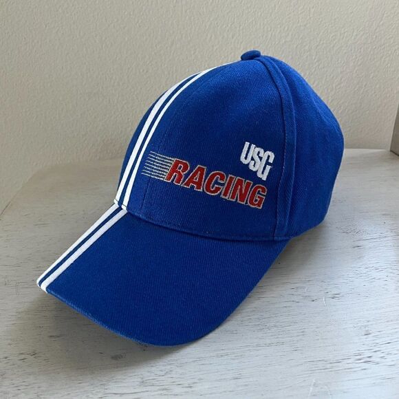 Nascar USG Racing Snapback Hat Cap Dad Men Gift Blue White Stripe - Picture 8 of 12